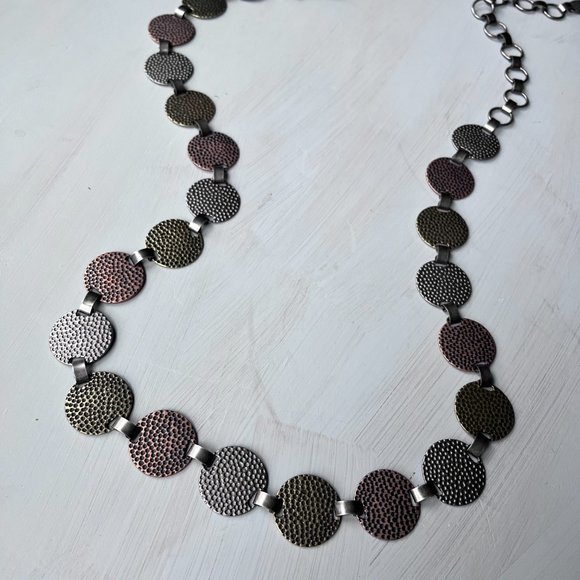 Nine West Women's Belt Metal Disc Round Medallion Silver Gold Bronze M/L (NWT) - Picture 2 of 7